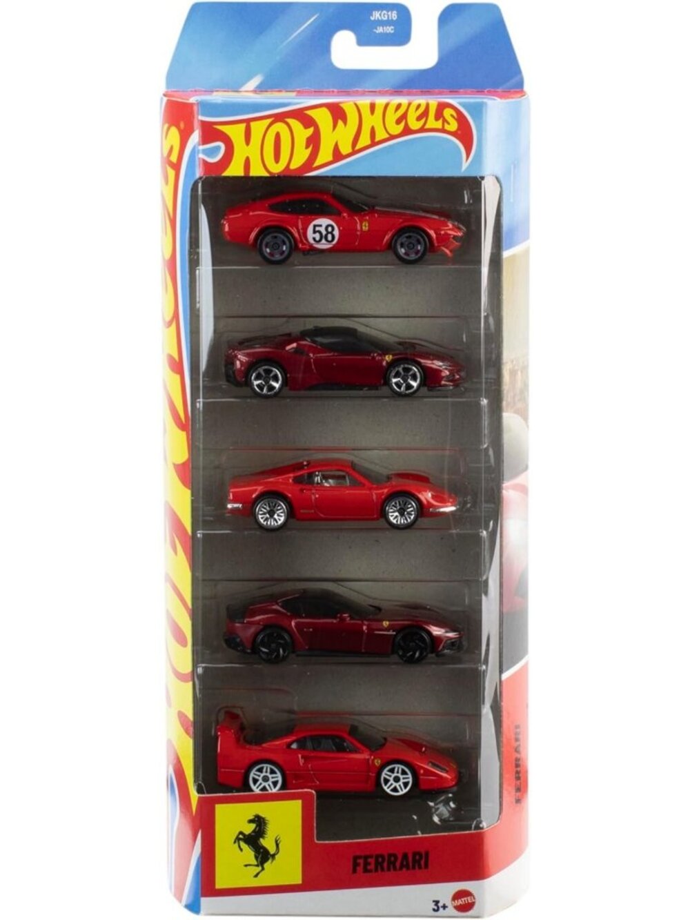 Die-Cast Ferrari Cars 5-Pack, 1:64 Scale Collectible Toy Vehicles for Play